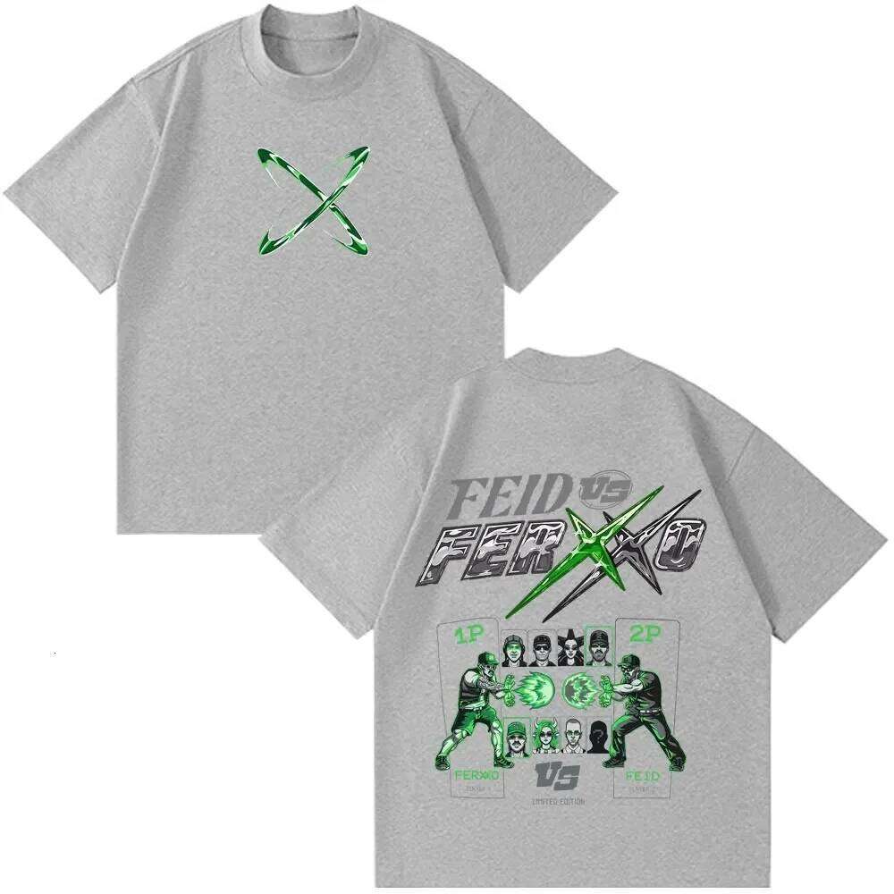 Men Women Hip-hop Fashion Feid Vs Ferxxo Tour 2026 Print T-shirt Summer Short-sleeved Casual Cotton T-shirts Fan Gifts J260522