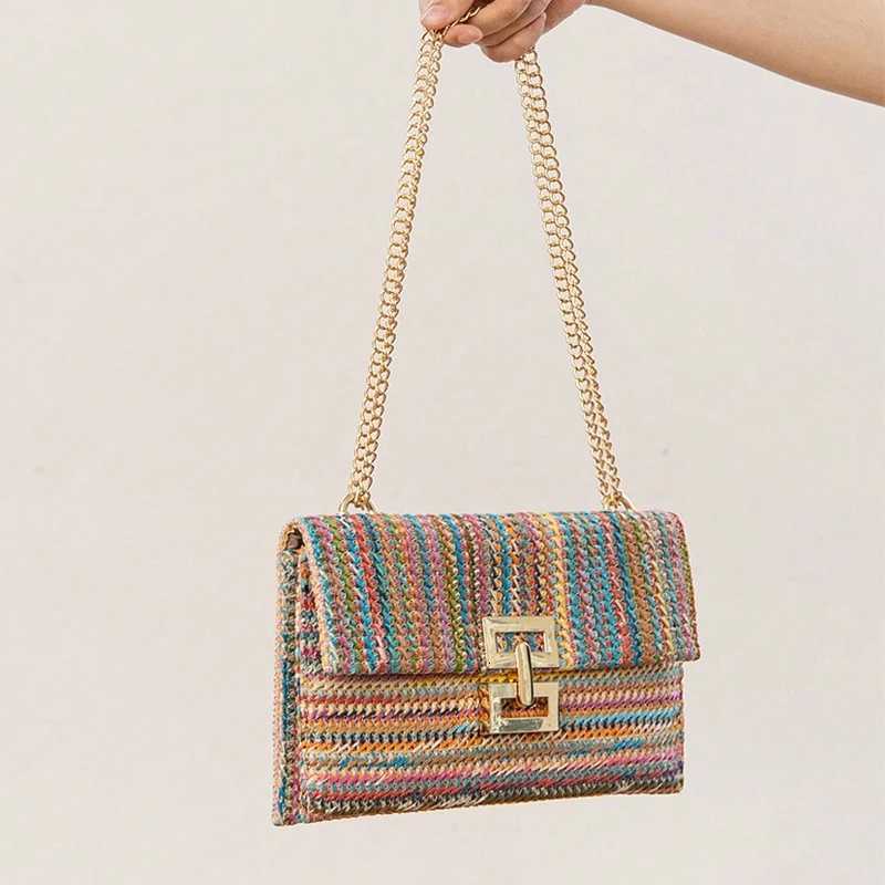 Summer Straw Envelope Beach Bag Fashion Raffia Evening Party Handbag Women Weave Pattern Clutch Messenger Purses Lady Wallet H260522