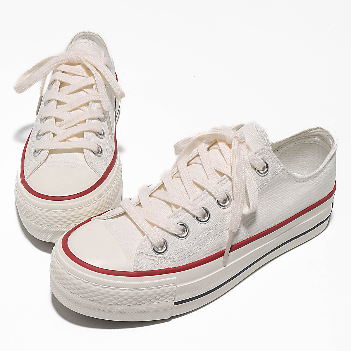 2026 New Thick soled Height Rising Pink Canvas Shoes Fashion Classic Trendy Casual Shoes For Woman