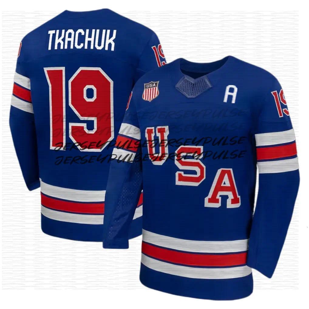 86 Jack Hughes USA hockey jersey 2026 Olympices Jersey 19 Matthew Tkachuk Tage Thompson Dylan Larkin Brady Tkachuk Auston Matthews Jack Eichel Clayton