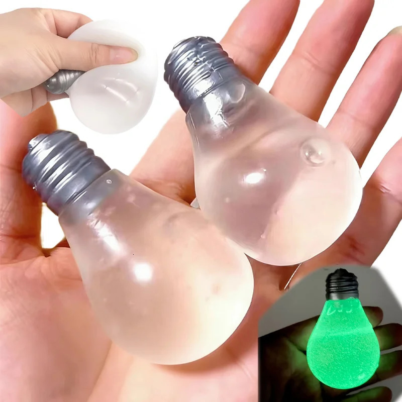 Squishy Light Bulb Maltose Luminous Squeeze Toy Slow Rebound Sensory Fidget Anxiety Relief Novelty Funny Decompression Gift 260522