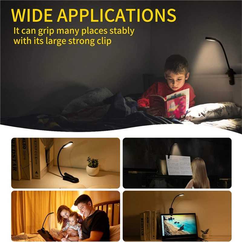 Rechargeable Book Light 7 LED Reading Light with 3-Level Warm Cool White Daylight Flexible Easy Clip Night Reading Lamp in Bed C260521