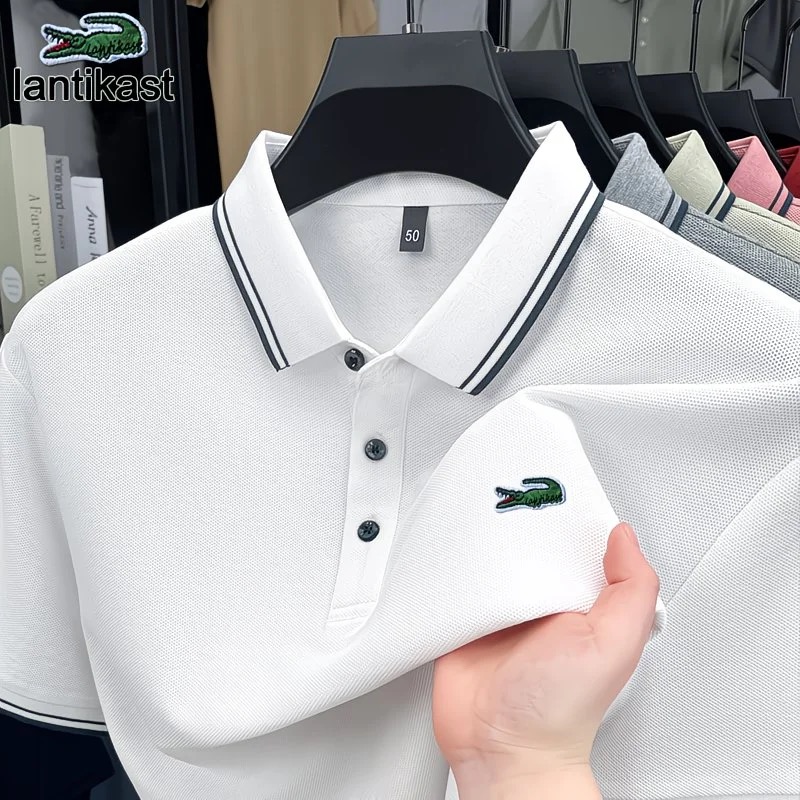 Noble Crocodile Men's Polo Shirt 2026 Summer New Design Business Collar Loose Comfortable Short Sleeve