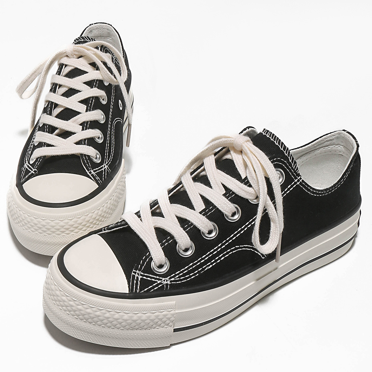2026 New Thick soled Height Rising Pink Canvas Shoes Fashion Classic Trendy Casual Shoes For Woman
