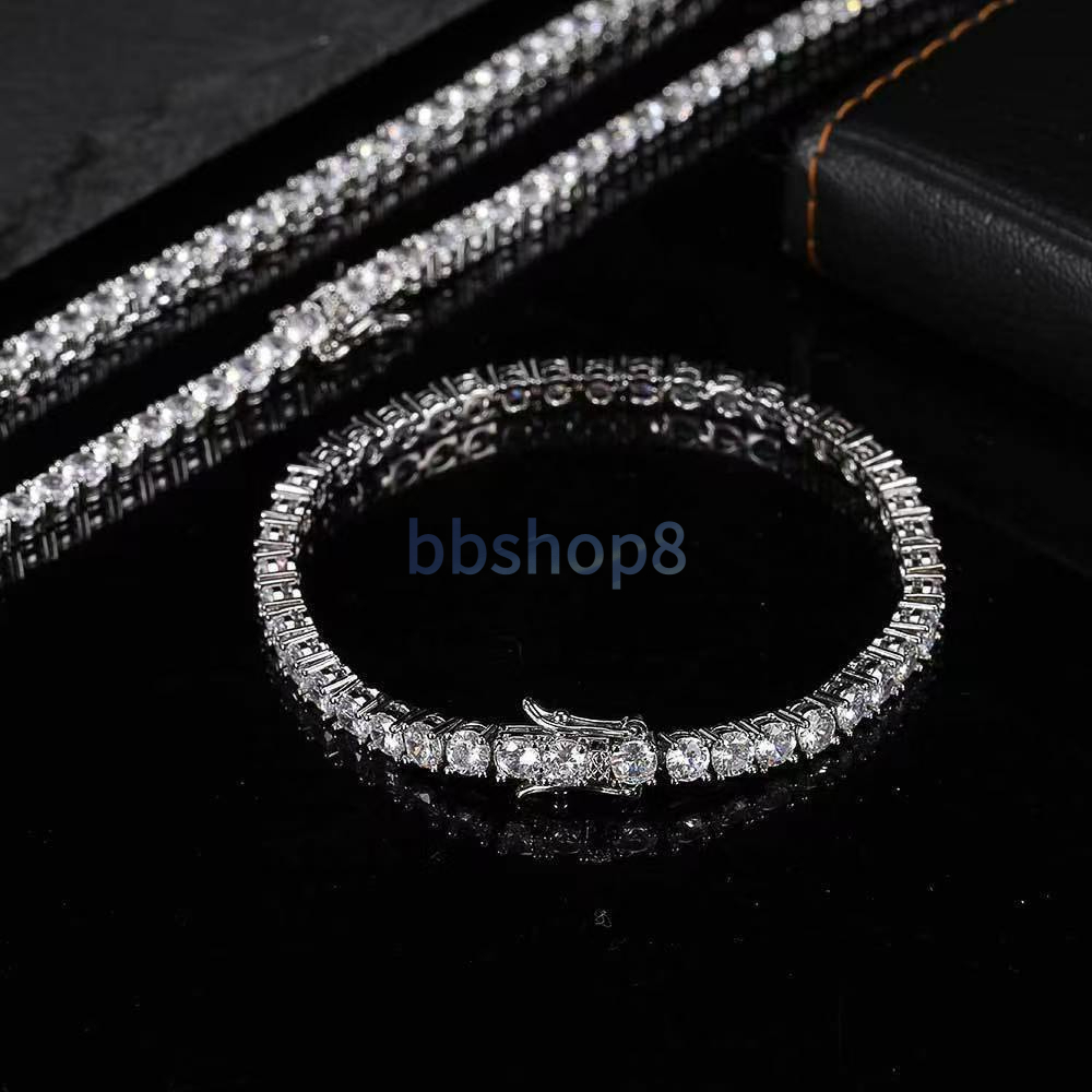 VVS Moissangite Tennis Necklace 4mm Sparkling Diamond Tennis necklace GRA tested tennis necklace is suitable for rock rappers to wear everyday wear - view 7