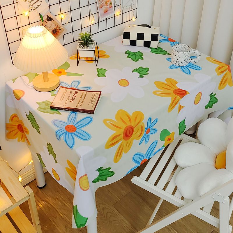 YL-38682 Custom PVC tablecloth, waterproof and oil-proof, desk decoration, dustproof tablecloth, coffee table mat