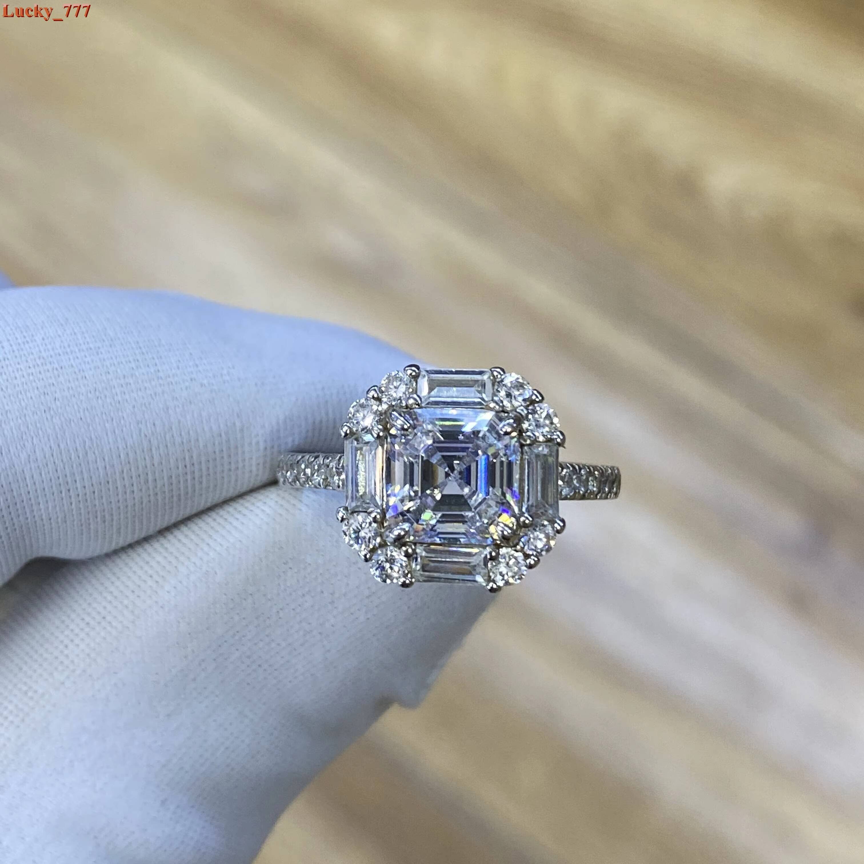 Cultured Diamond Ring Womens First Choice Wedding Ring Synthetic Diamond Proposal Ring