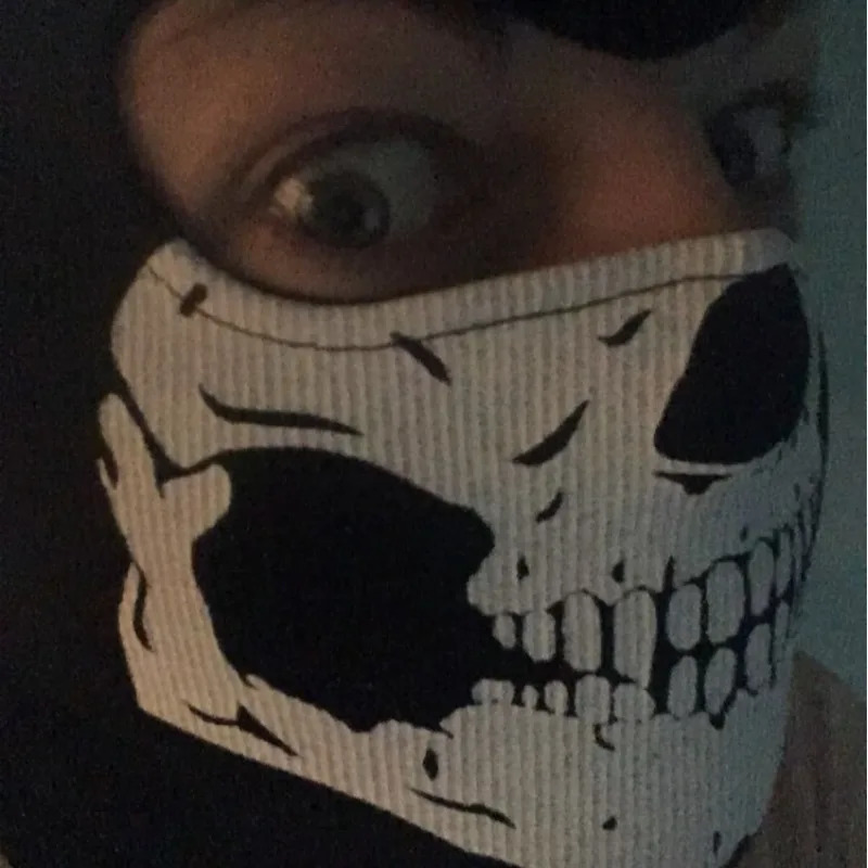 Full Face Mask Black Ghosts Print Balaclava with Skull Printed for Cosplay Party Motorcycle Bike Cycling Hiking Outdoor 260522