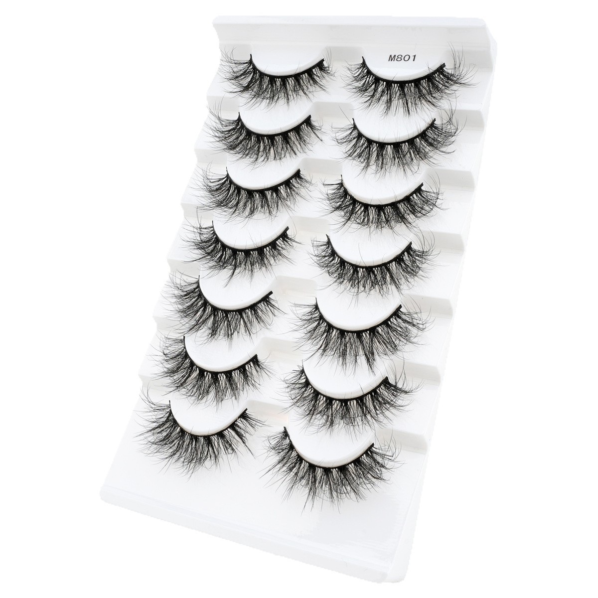 Handmade Reusable Eyelash Extensions Natural Look with Wispy Finish, 7 Pairs 3D Faux Mink Lashes Strip Easy to Apply, Fluffy Eyelashes for Party Daily Use