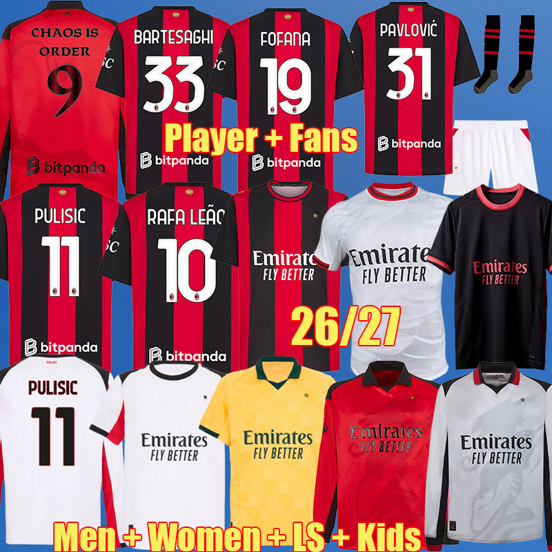 26 27 AC FULLKRUG Top soccer jerseys BARTESAGHI Anniversary 4TH GIMENEZ MODRIC PULISIC MODRIC Player Football Shirt RAFA LEAO FOFANA DE WINTER RABIO 26 27 AC FULLKRUG Top soccer jerseys BARTESAGHI Anniversary 4TH GIMENEZ MODRIC PULISIC MODRIC Player Football Shirt RAFA LEAO FOFANA DE WINTER RABIO