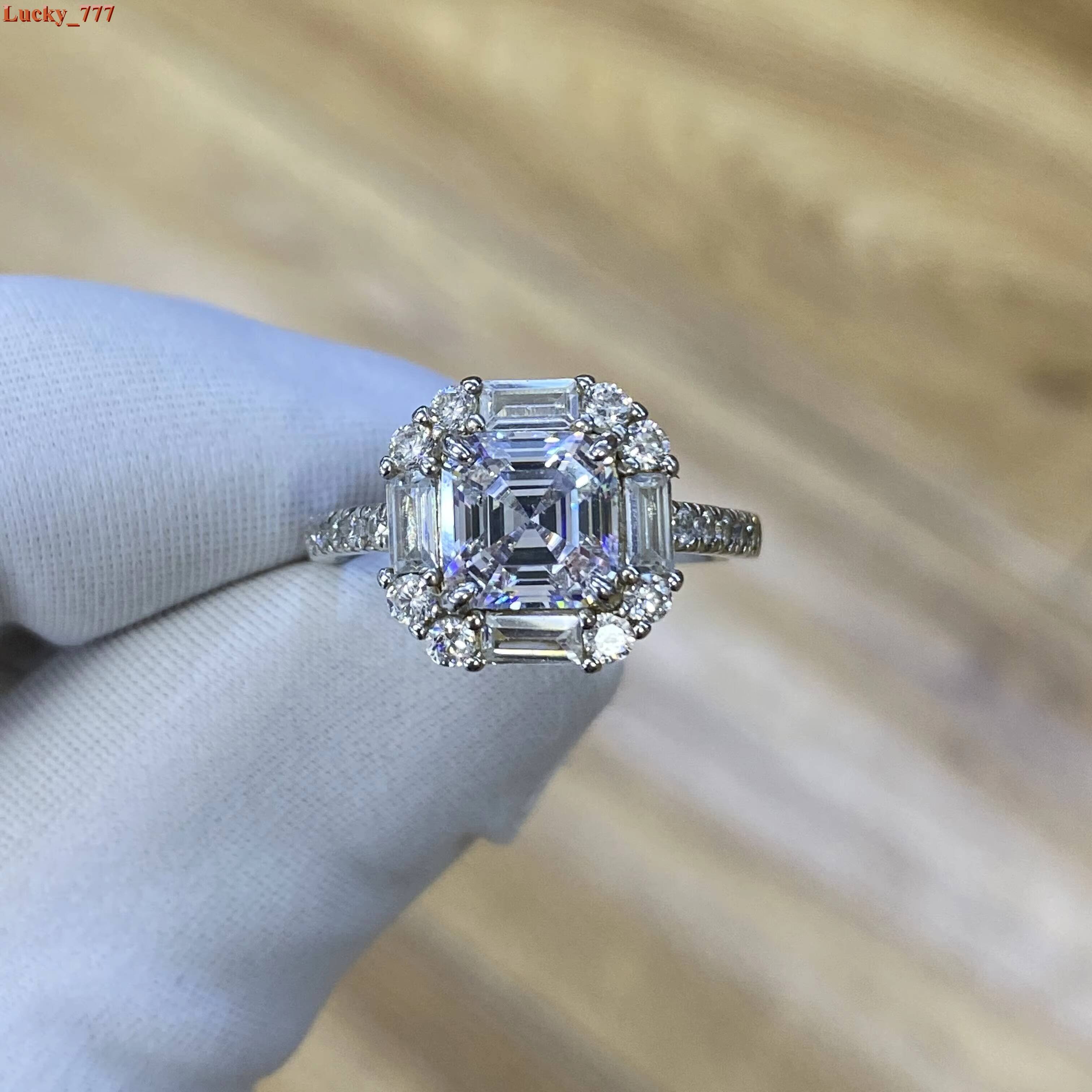 Cultured Diamond Ring Womens First Choice Wedding Ring Synthetic Diamond Proposal Ring