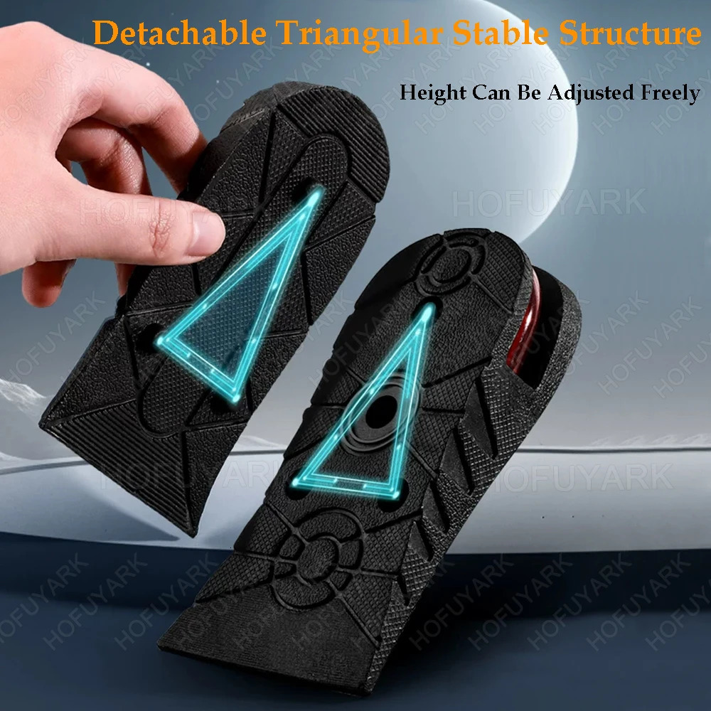 Height Increase Insole for Man Woman Shoes Heel Lift Inserts Heightening Booster Shock Absorbing Air Cushion Taller Shoe Insoles 260521
