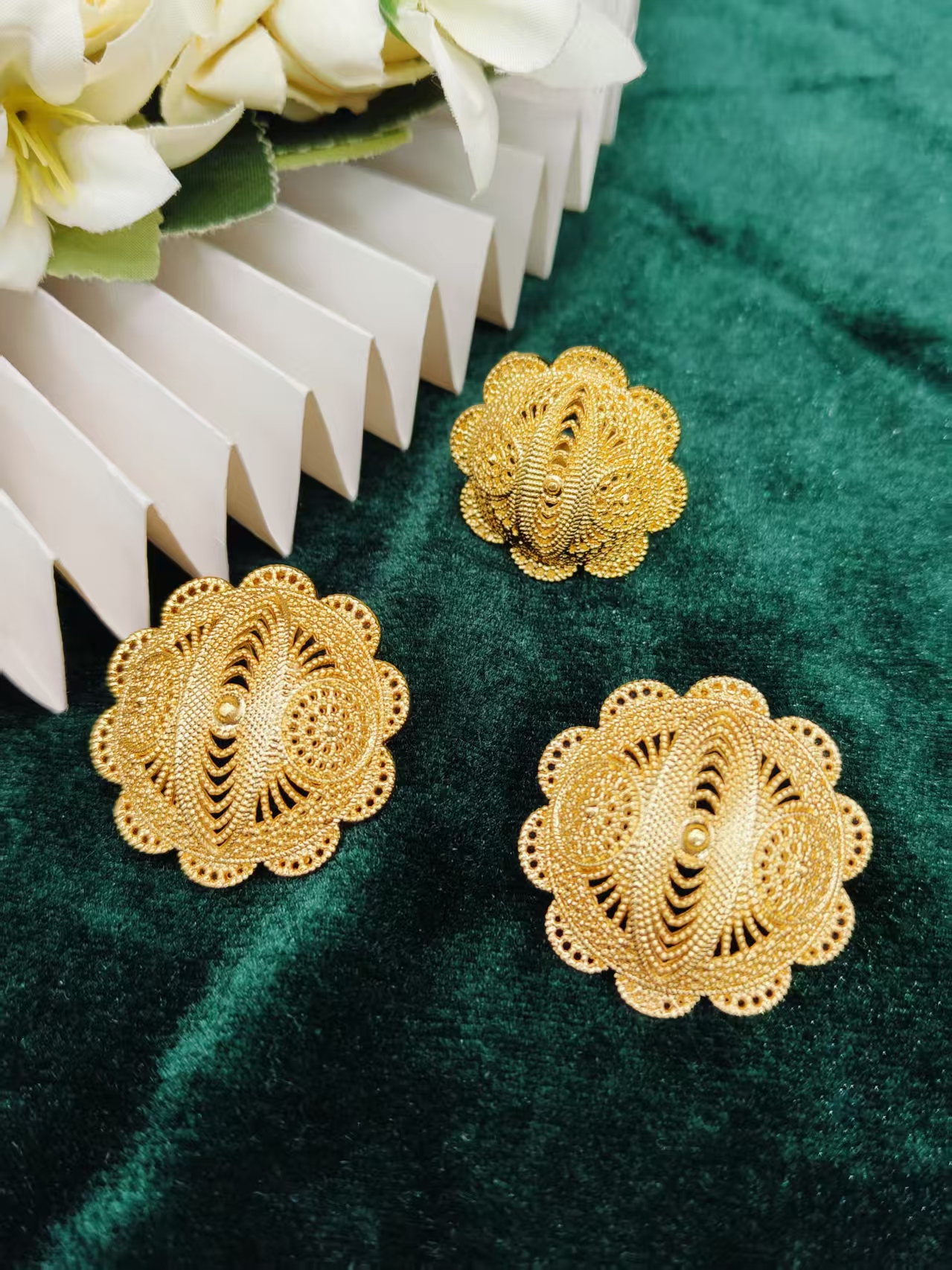 Ins Dubai African rope Jewelry Set for Women Party Gifts Wedding Accessories 24K Gold Color Necklace Ring Bangle Earrings Sets - view 4