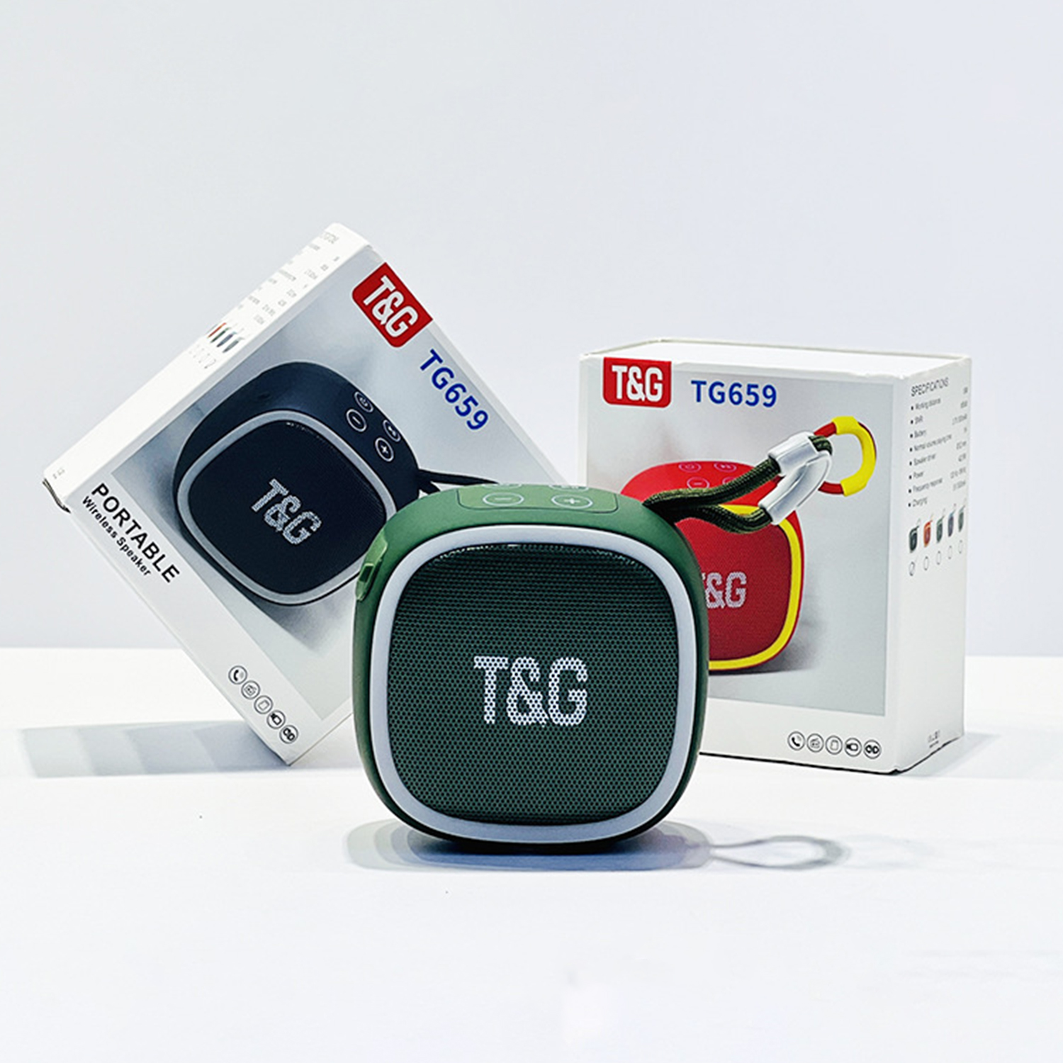 TG659 Portable Wireless Speaker Mini Wireless Stereo Sound Box with FM Radio TF Card Hands-Free Call for Outdoor Travel Home