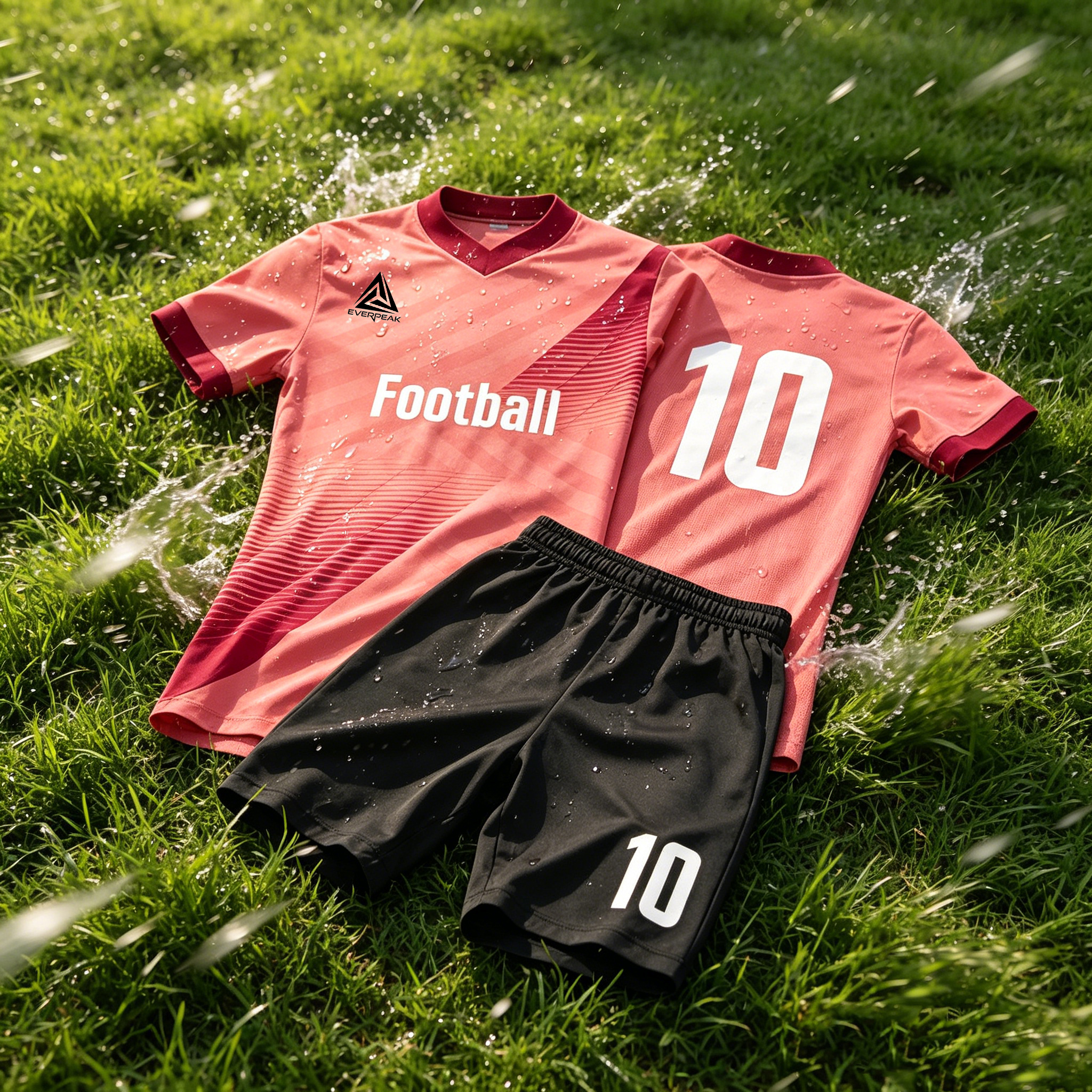 Custom Gradient Diagonal Soccer Jersey Set Men Quick Dry Football Uniform with Shorts Customizable Team Name Number Logo for Sports - view 5