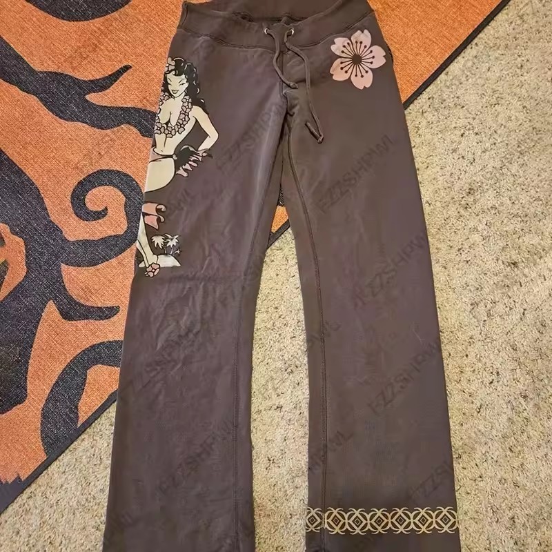 Emo Girls Wavy Slim pants Harajuku Punk Comfortable Aesthetic Y2K Women pants Fashion High Street vintage Yoga Gothic Streetwear 251014