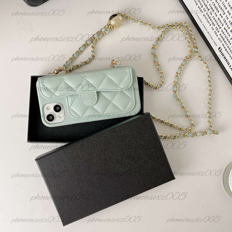 Crossbody Designer Phone Case Minimalist Caviar Case For 17 Pro Max With Card Slot 16 Luxury Chains Card Holder Protective Case Camera Protection - view 7