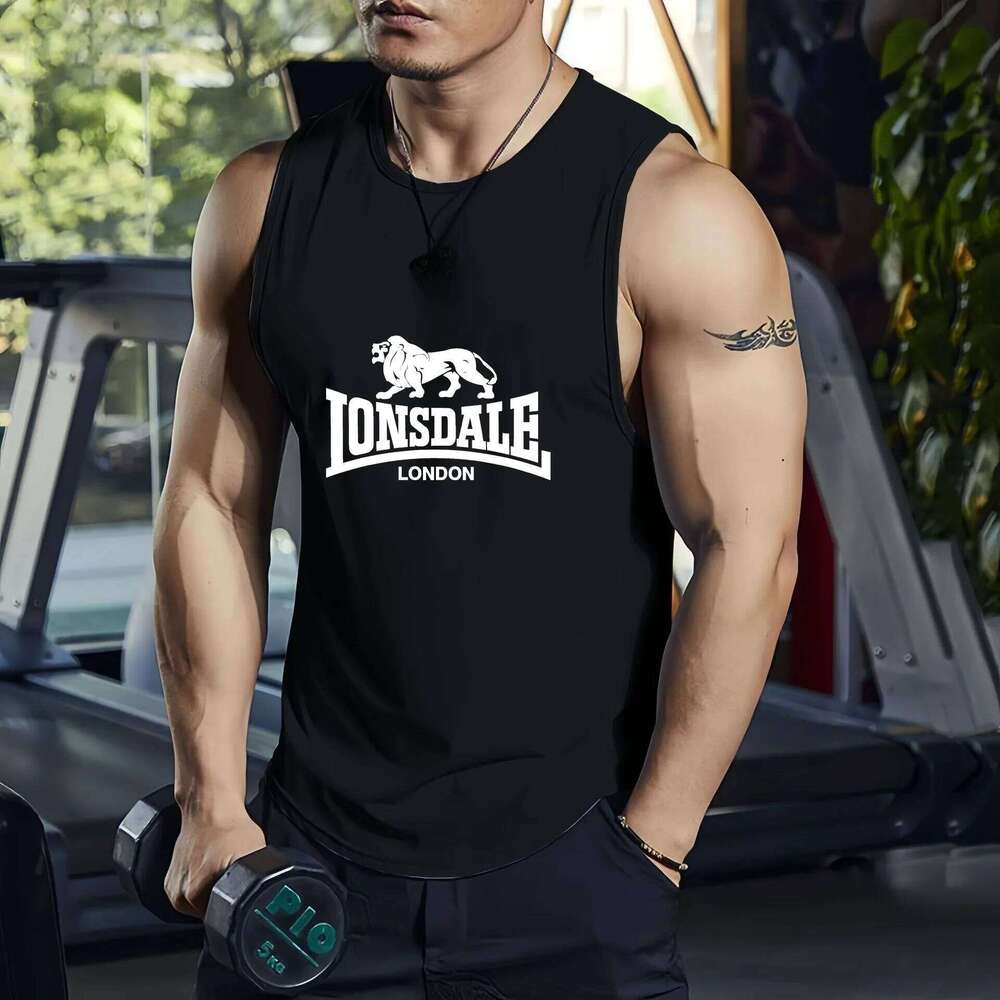 Lion Lonsdale 2026 3D printed men's T-shirt vest, summer fashion casual style, loose and comfortable streetwear, plus size m W260522