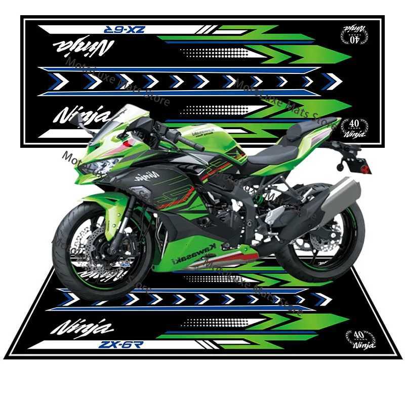 Anti Slip Kawasaki Motorcycle Display Rug Customized Garage Floor Mat Waterproof Racing Moto Parking Carpet Workshop Mat X260522