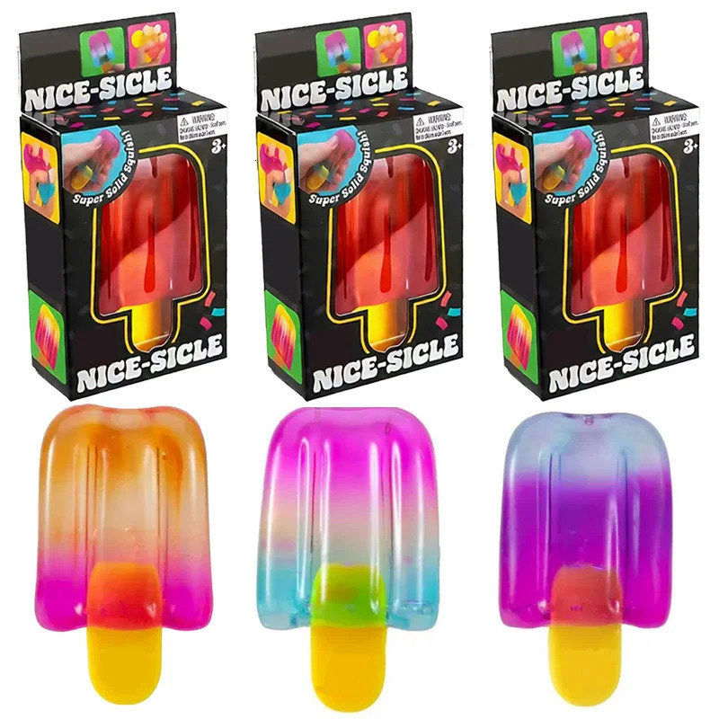 13pcs Ice Cream Squishy Squeeze Toy Nice Cube Sensory Fidget Portable Stress Relief Gadget for Office Home Daily Relax w260522