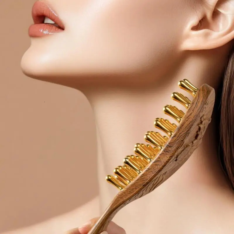 39Teeth Head Massage Gua Sha Tool Long Handle Scalp Meridian Comb Thickened Wide Wooden 260522