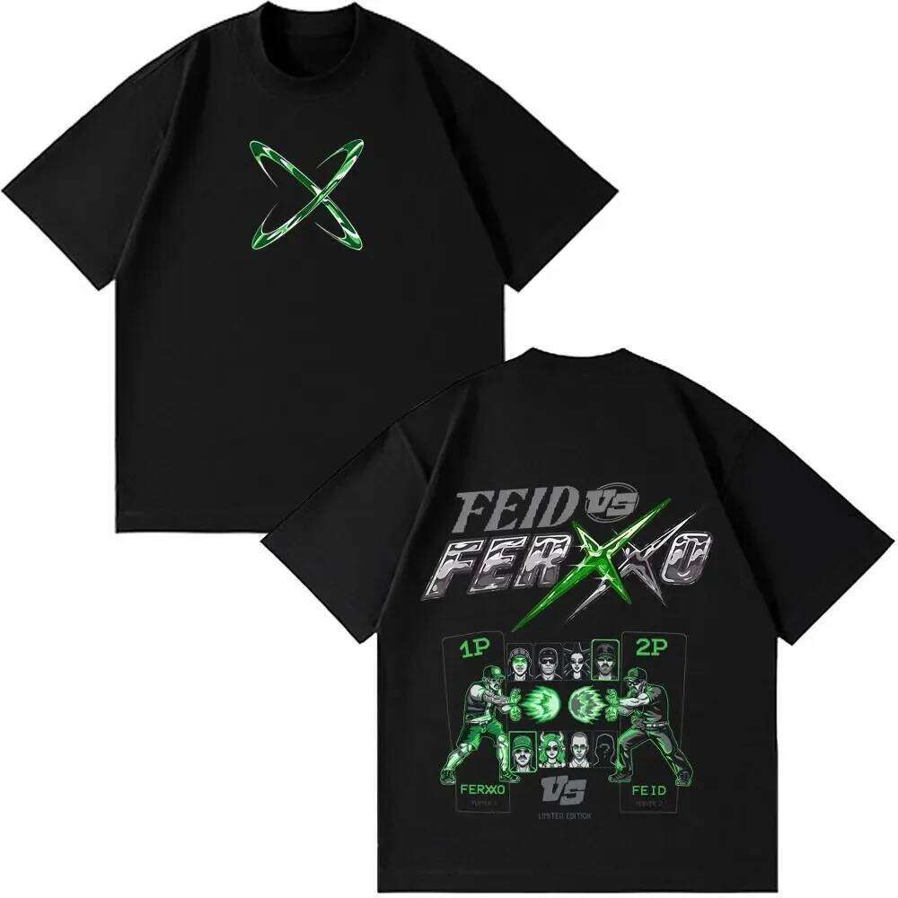 Men Women Hip-hop Fashion Feid Vs Ferxxo Tour 2026 Print T-shirt Summer Short-sleeved Casual Cotton T-shirts Fan Gifts J260522