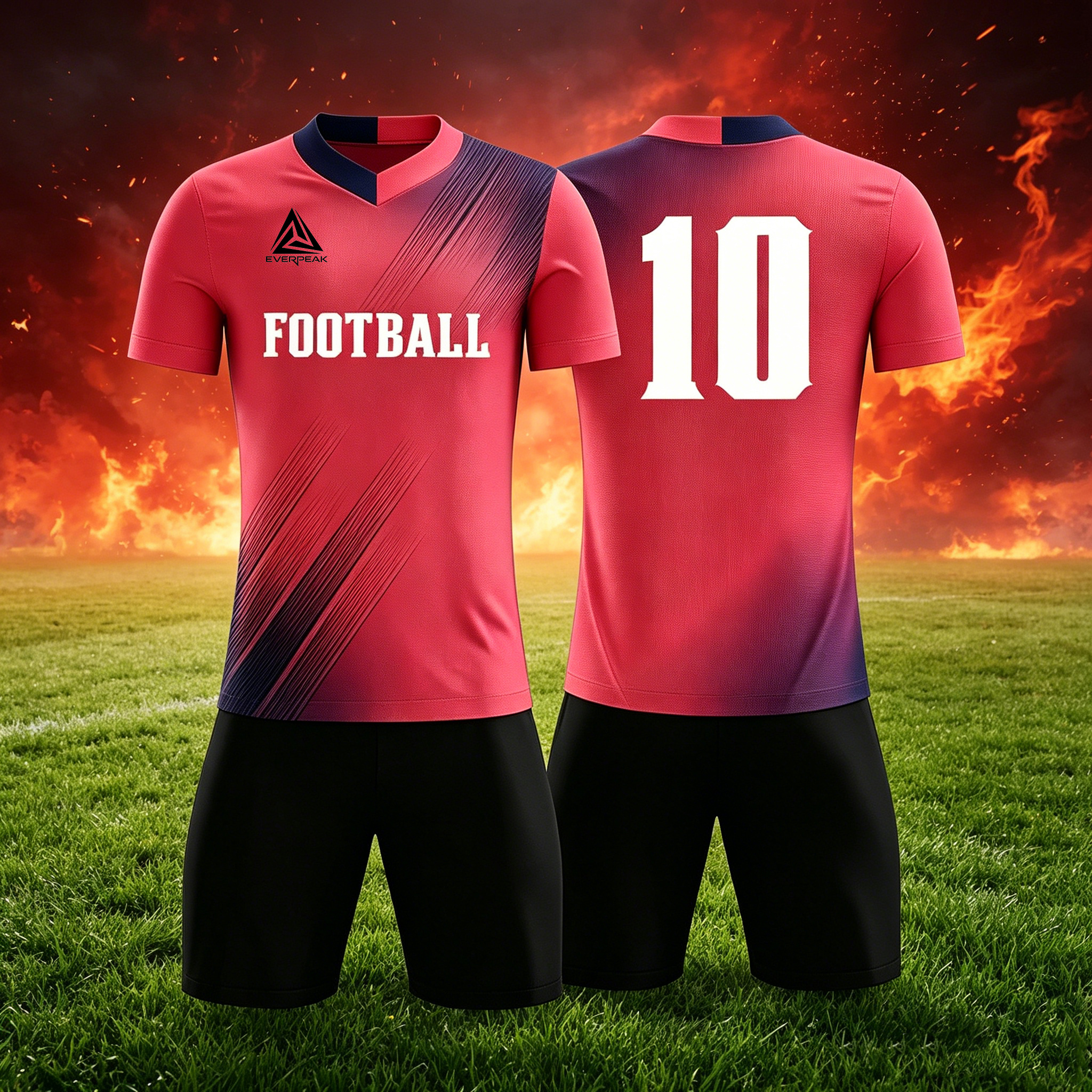 Custom Soccer Jersey Set Men Pink Purple Gradient Football Uniform with Shorts Personalized Name Number Breathable Quick Dry Kit - view 6