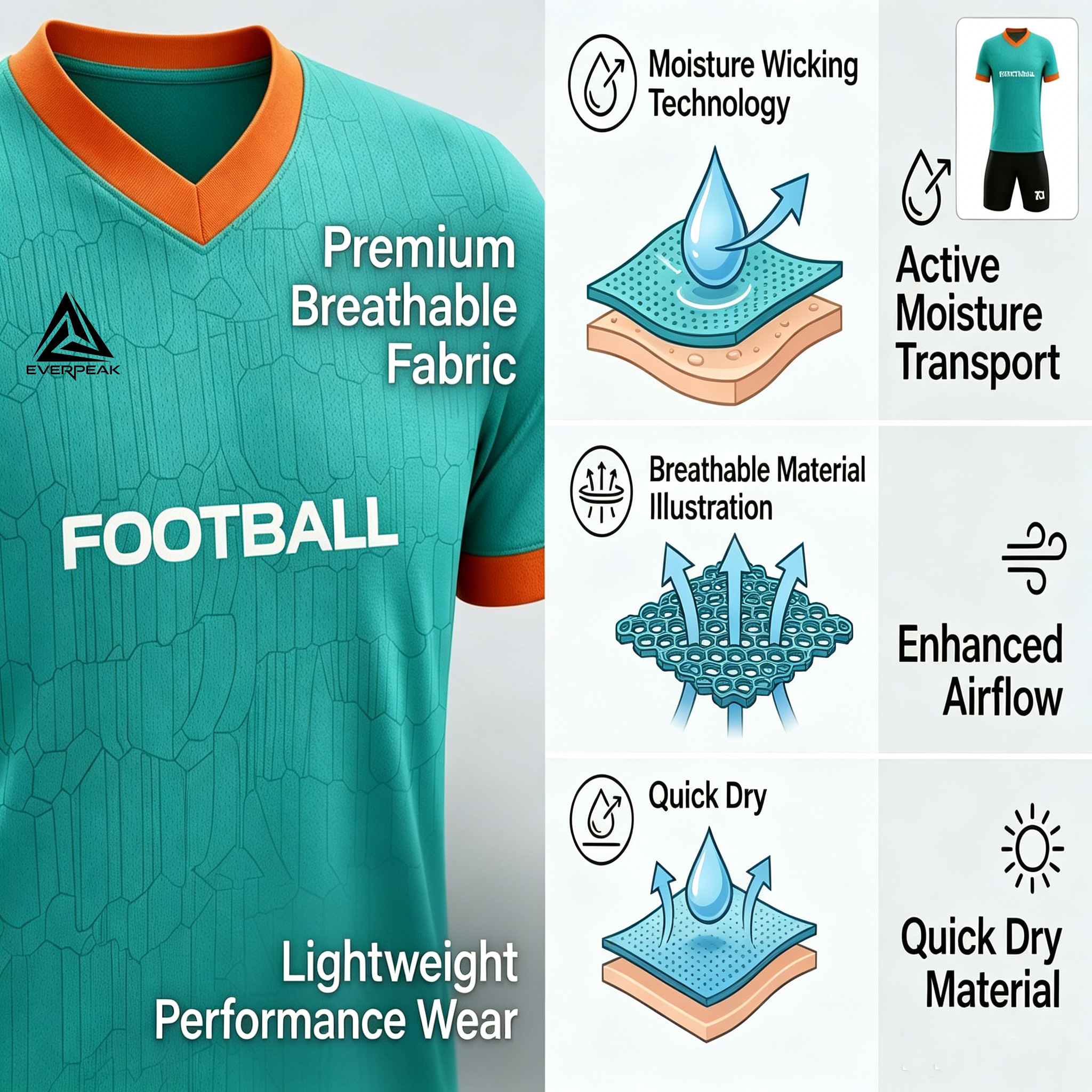Custom Color Block V-Neck Soccer Jersey Set Men, Quick Dry Football Uniform with Shorts, Customizable Team Name, Number & Logo for Sports - view 7