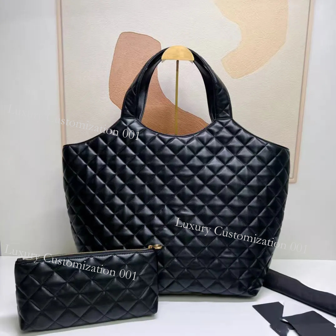 12A Icare Bag Maxi Shopping Tote Bag Designer Handbags Attaches Mini Wallet Quilted Lambskin Womens Travel Satchel Shoulder Purse Shopper Bags Black High Quality