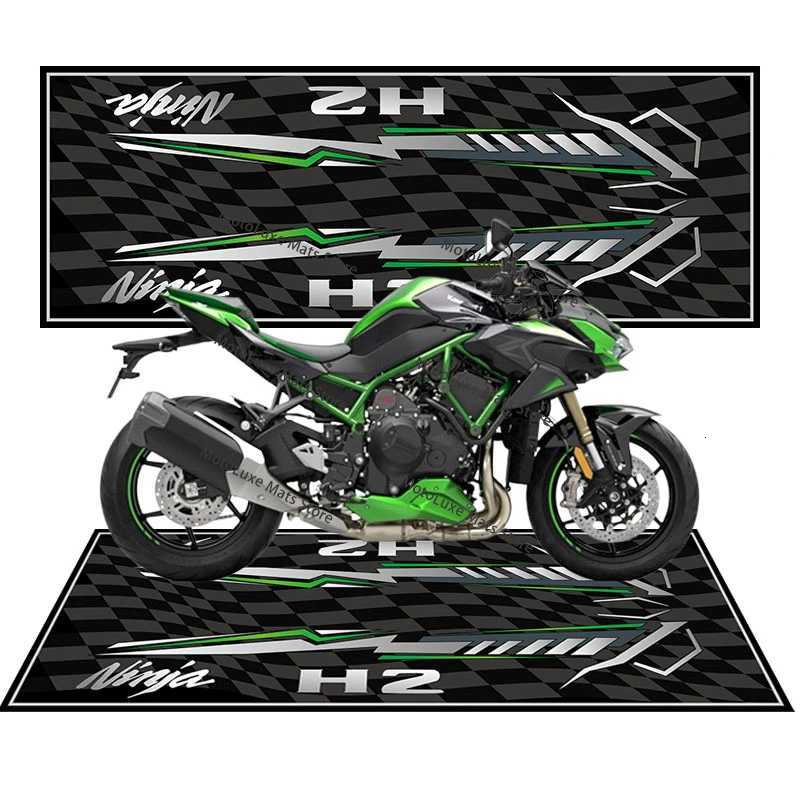 Anti Slip Kawasaki Motorcycle Display Rug Customized Garage Floor Mat Waterproof Racing Moto Parking Carpet Workshop Mat X260522