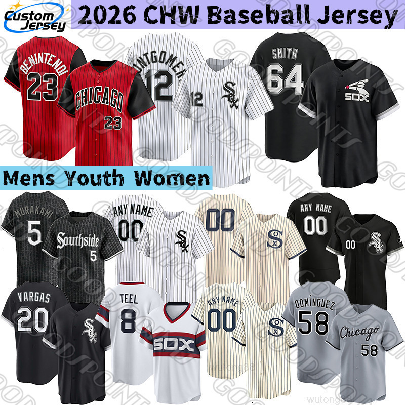 ChicagoS white sox jersey Colson Montgomery Shane Smith Munetaka Murakami Benintendi Kyle Teel whitesox jersey Frank Thomas Vargas Kay Acuna soxs Base