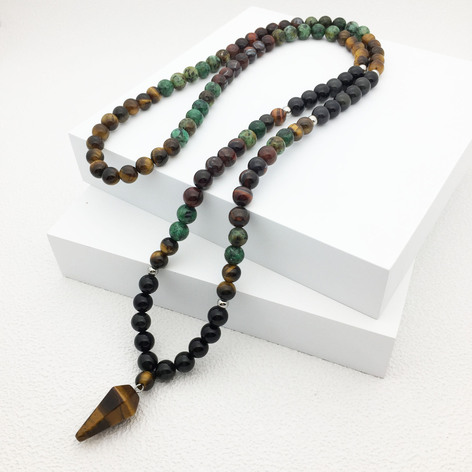 Imitation natural stone necklace and bracelet for women light luxury with a high-end feel niche style versatile accessory250724
