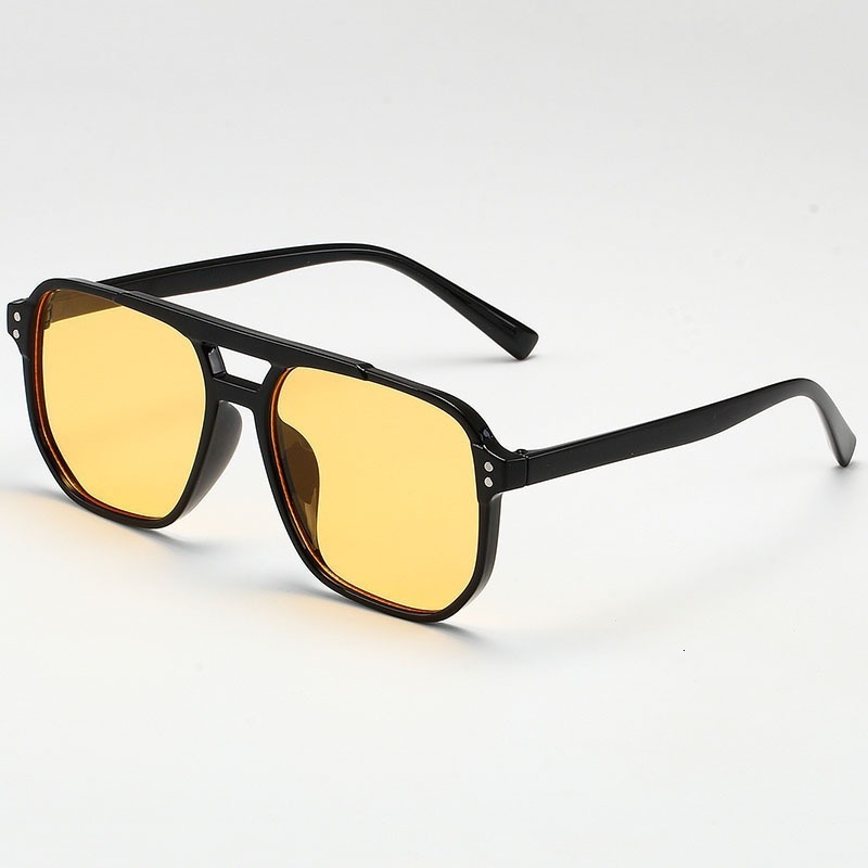 Designer Sunglasses - Retro Double-bridge Sunglasses - Fashionably Simple Large-frame Style - Beach Style - Outdoor Sun Protection - Luxurious Combina