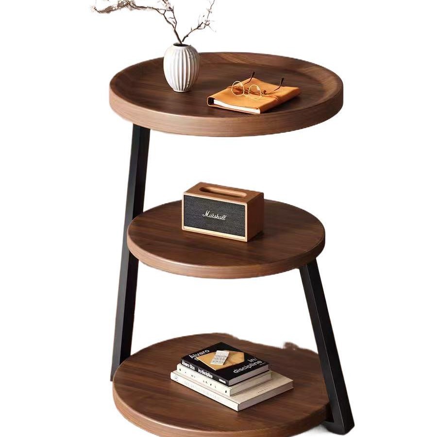 R05223 Japanese-style round bedside table, Nordic minimalist small round table