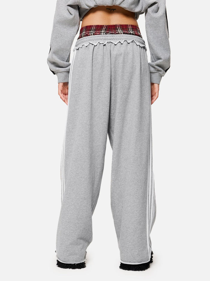 Men's Pants American Retro College Style Loose Fit Two-Piece Set With Double Waist Head Fake Bathroom For Sports Leisure Fashion