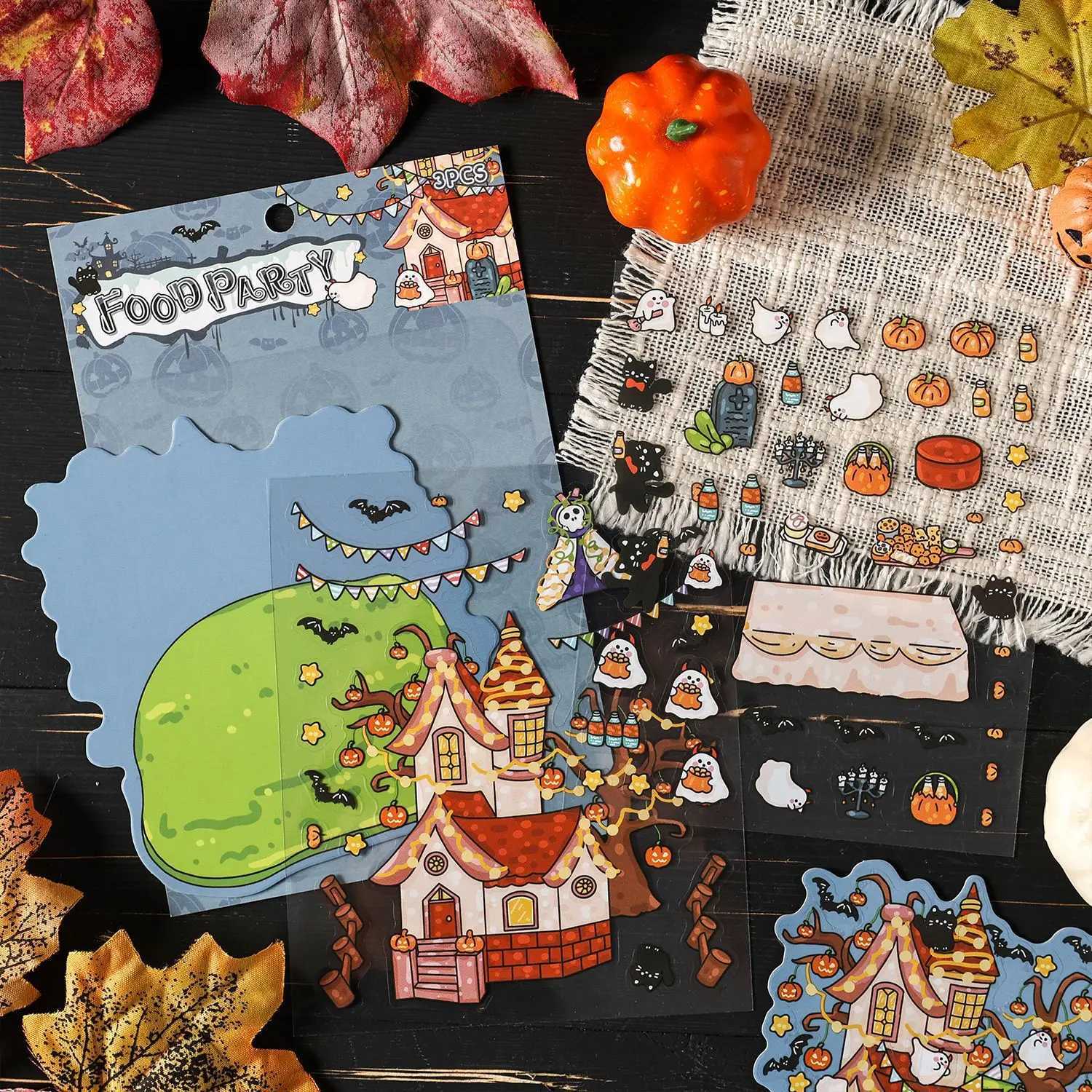 Kawaii Halloween Concert 3D Candy Shop Landscape Sticker DIY Pocket Cabin Scene festival holiday Childrens Toys gifts M260522 - view 5