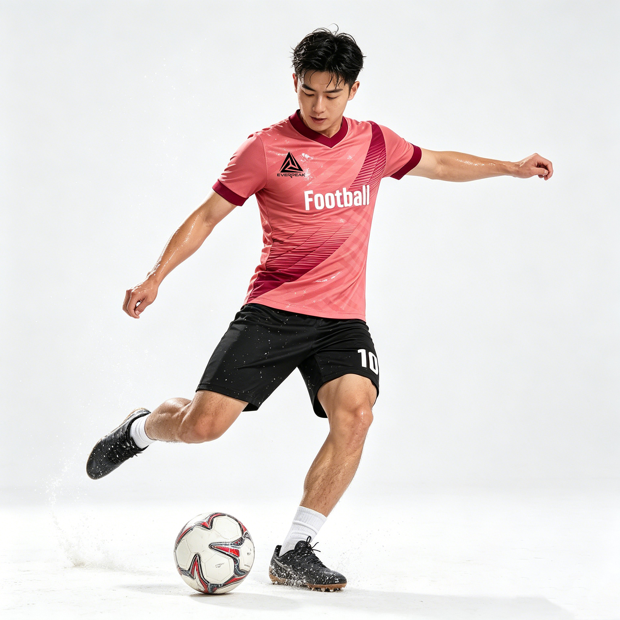 Custom Gradient Diagonal Soccer Jersey Set Men Quick Dry Football Uniform with Shorts Customizable Team Name Number Logo for Sports - view 4