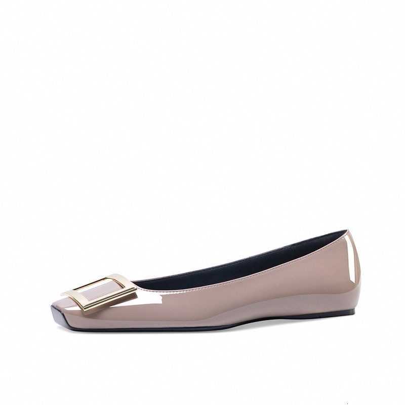 2026 New Womens Square Buckle Flat Shoes Patent Leather Square-Toed Single Shoes Elephant Gray Flat Heel Versatile Shallow Commuting Womens Shoes X260 - view 6
