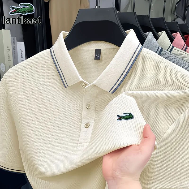Noble Crocodile Men's Polo Shirt 2026 Summer New Design Business Collar Loose Comfortable Short Sleeve