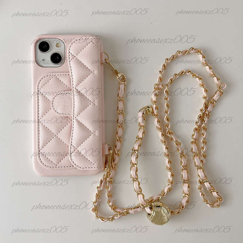 Crossbody Designer Phone Case Minimalist Caviar Case For 17 Pro Max With Card Slot 16 Luxury Chains Card Holder Protective Case Camera Protection - view 9