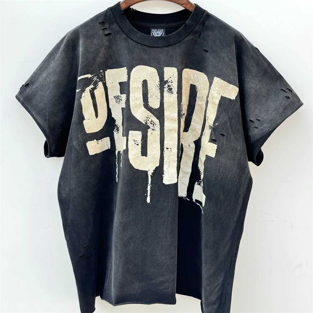 Washed Saint Punk art limited edition BOX TEE Hand Worn Vest T-Shirts Men Women T Shirt H260522