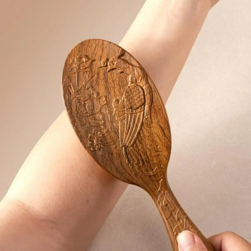 39Teeth Head Massage Gua Sha Tool Long Handle Scalp Meridian Comb Thickened Wide Wooden 260522