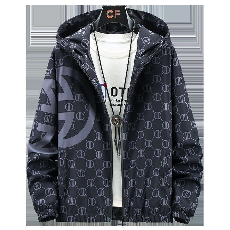 Plus Size Clothing For Big And Tall Men Spring Jacket Men's Casual Hooded Loose Oversized Coat Trendy - view 6