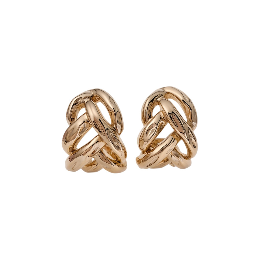 European and American style metal hollow-out Fried Dough Twists chain C-shaped earrings fashionable temperament ear jewelry - view 9