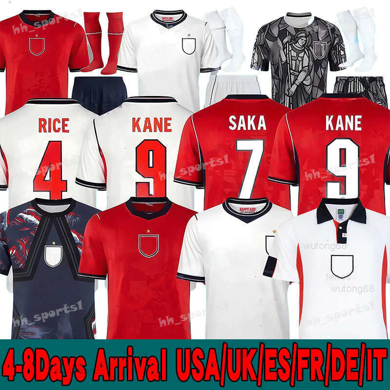 26 27 ENGLAND football shirt BELLINGHAM KANE Soccer jersey RICE SAKA FODEN RASHFORD UK GASCOIGNE SOUTHGATE Retro Football Shirt 90 96 98 Euro SHEARER 