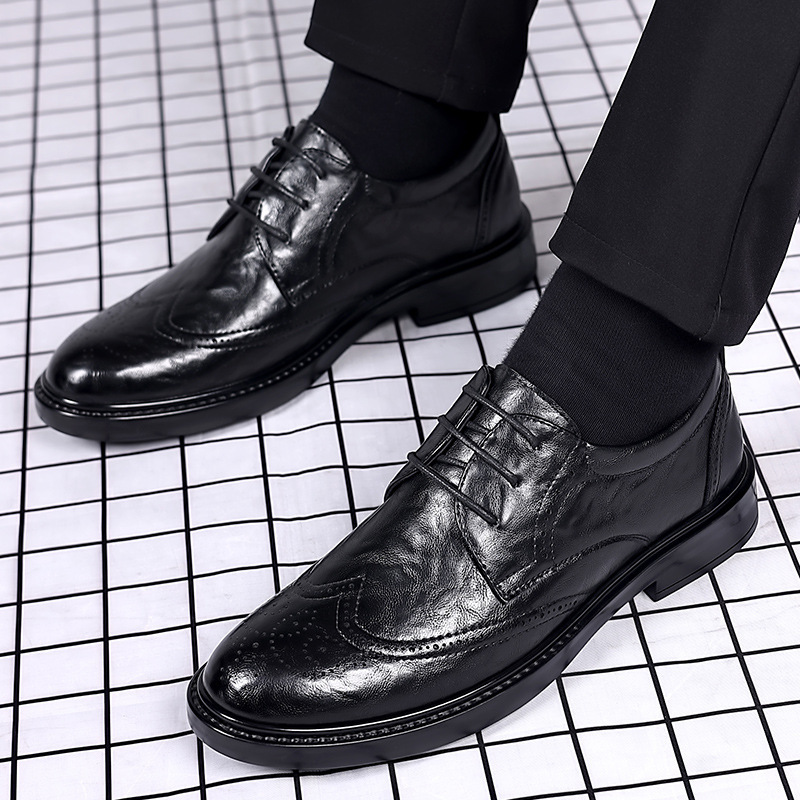 Classic Business Shoes Men Brogues Formal Leather Shoes For Men High Quality Social Party Shoes Mens Dress Shoes 260428