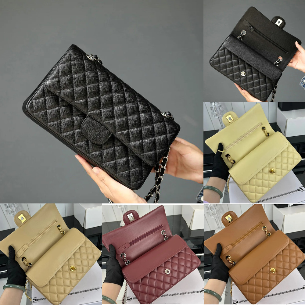 Cc Bag Designer Shoulder Classic Luxury Evening 15A Genuine Leather Caviar Flap Bags Chain Bag 25CM 30CM Double Letters Solid Hasp Crossbody With Box