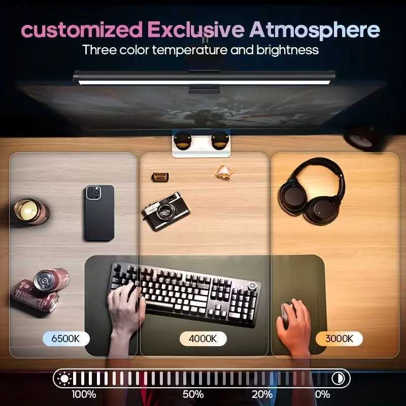 RGB Monitor Light Bar with Stepless Dimming USB Powered Hanging LED Lamp for Desktop Work and Gaming C260521 - view 4