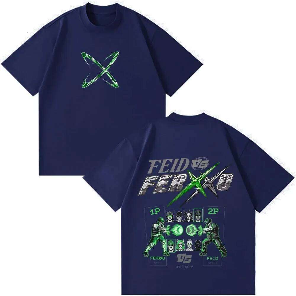Men Women Hip-hop Fashion Feid Vs Ferxxo Tour 2026 Print T-shirt Summer Short-sleeved Casual Cotton T-shirts Fan Gifts J260522