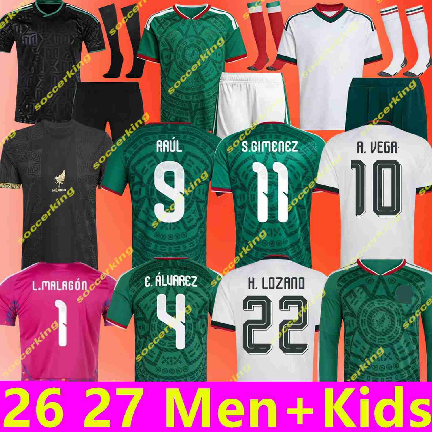 26 27 Mexico Gold Cup Soccer Jerseys CHICHARITO 2026 2027 National Team Football Shirts Men Kids Kit Home Away Camisetas Copa America Maillot Mexique 